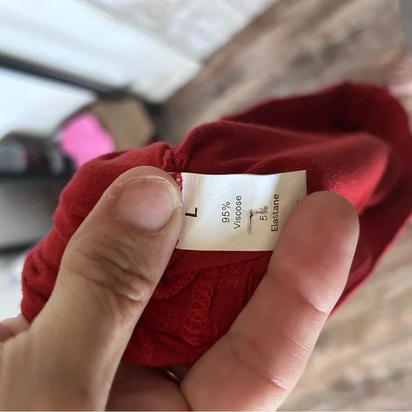 Halara Rust Colored Pant with Drawstring Overskirt that Cinches Size Large - Picture 7 of 7